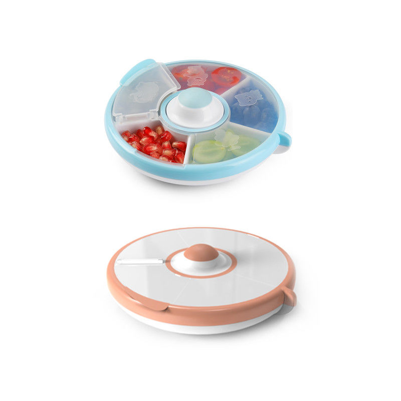 Children'S PP Plastic Divided Snack Plate BPA Free 5 Compartment Large Medicine Pill Organizer