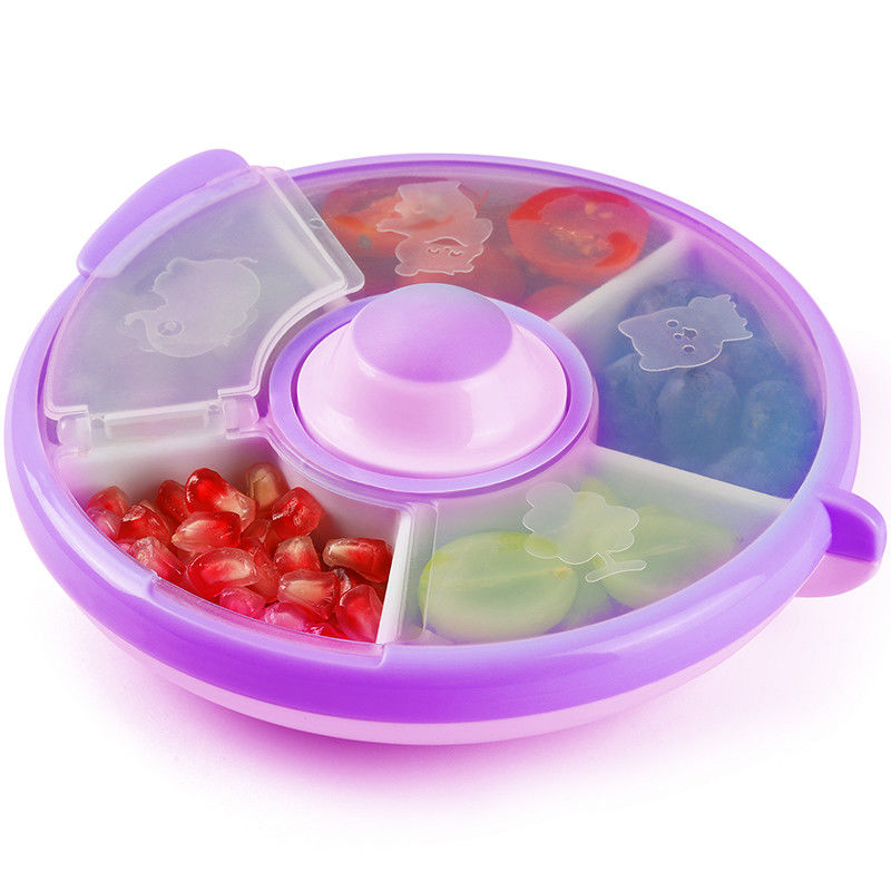 Children'S PP Plastic Divided Snack Plate BPA Free 5 Compartment Large Medicine Pill Organizer