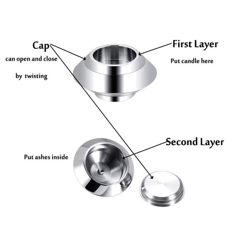 Custom Aluminum CNC Machining Part Cremation Urn Memorial Keepsake Candle Holder Ashes Locket Free Logo Engrave